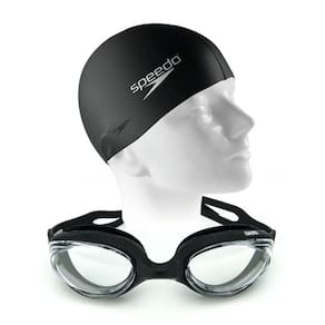 Kit Natação Speedo óculos Hydrovision + Touca FLAT Silicone