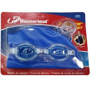 Kit de Nataçao Oculos Touca e Protetor de Ouvido Hammerhead