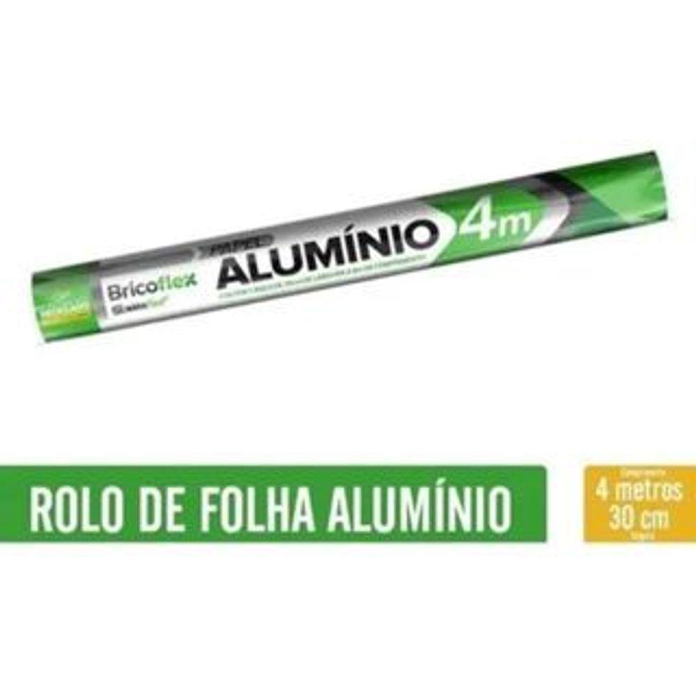 Folha Papel Aluminio Em Rolo Bricoflex 30cm X 4,0m