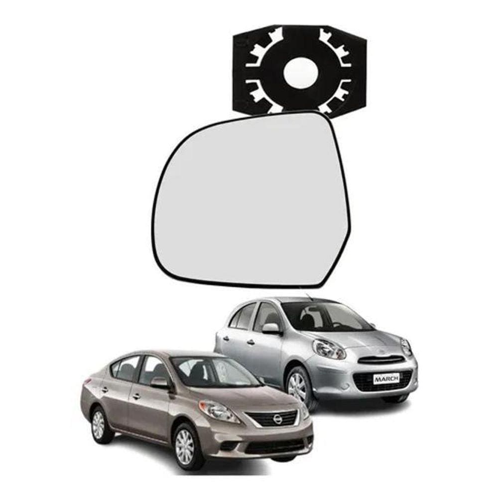 Lente Retrovisor Com Base Versa March 11-19 Ld Esquerdo