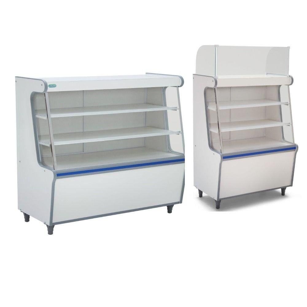 Balcão Vitrine Seco Caixa +100 Artlux Branco Kit 2Pç Fx Azul