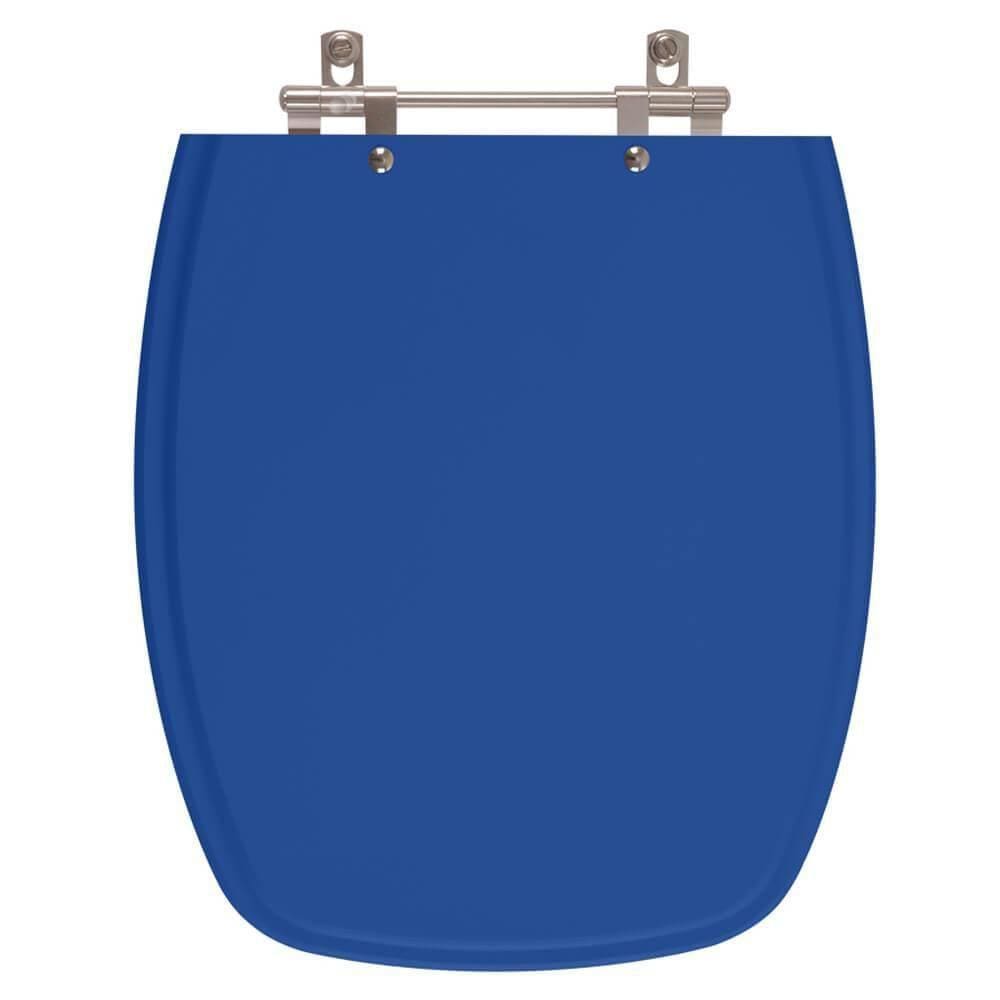 Assento Sanitário Poliéster Primula Azul Para Vaso Fiori