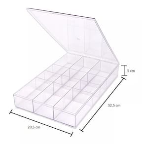 Caixa Organizadora Transparente - Divisórias Modulares