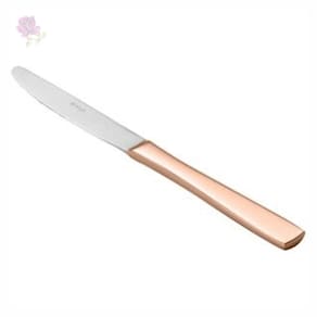 Kit Cj 12 facas de aço inox p/mesa pvd rosé gold pisa
