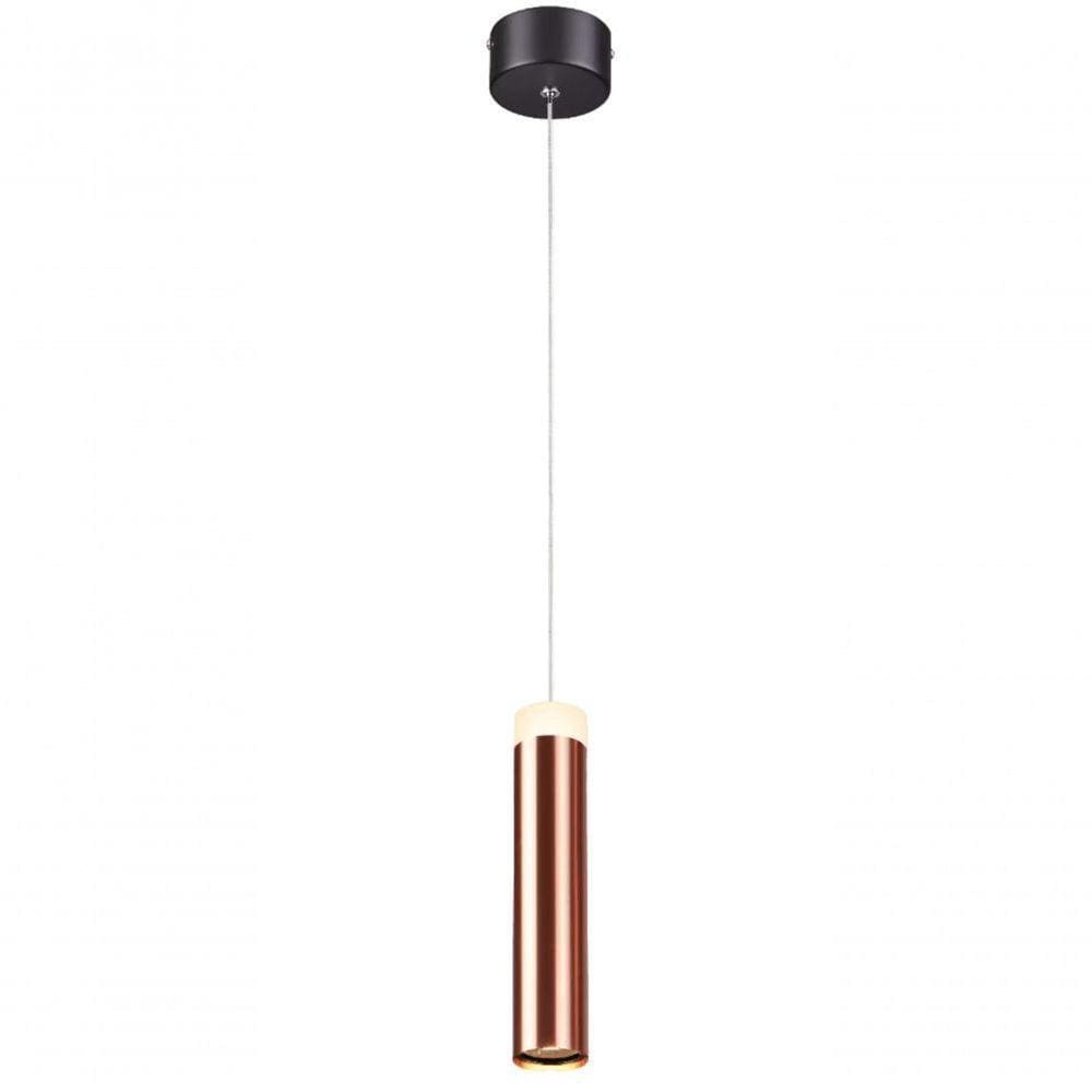 Pendente 5X20X150Cm E Cabo 2Mt , Preto Ou Dourado E Acrílico Led 7W 3000K Bivolt Sindora Único