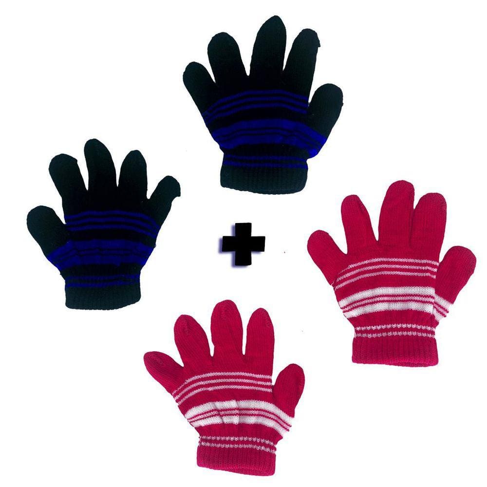 Kit Com 2 Luvas De Frio Inverno Infantil Quentinha Para Escola