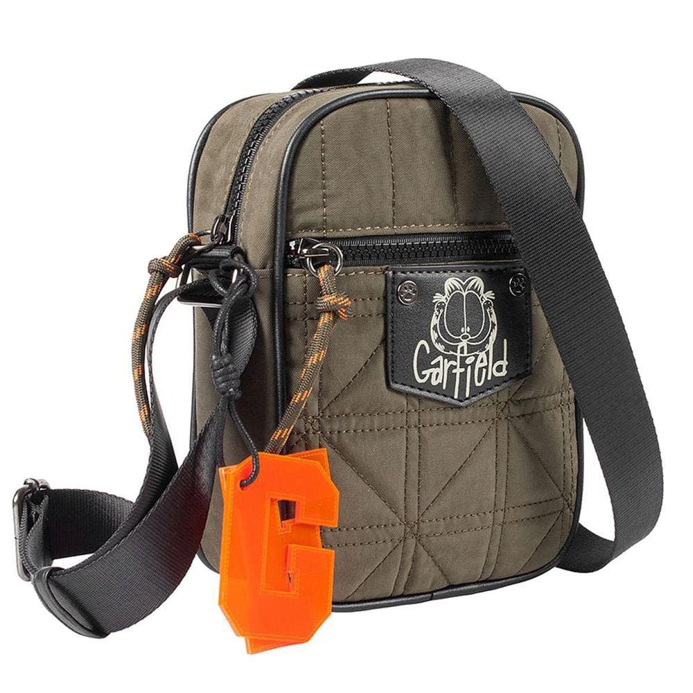 Bolsa Shoulder Bag Transversal Garfield Nylon Crinkle Verde