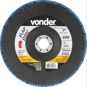 Flap Disc 7" G80 Costado Fibra Cônico P/ Aço Carbono E Inox