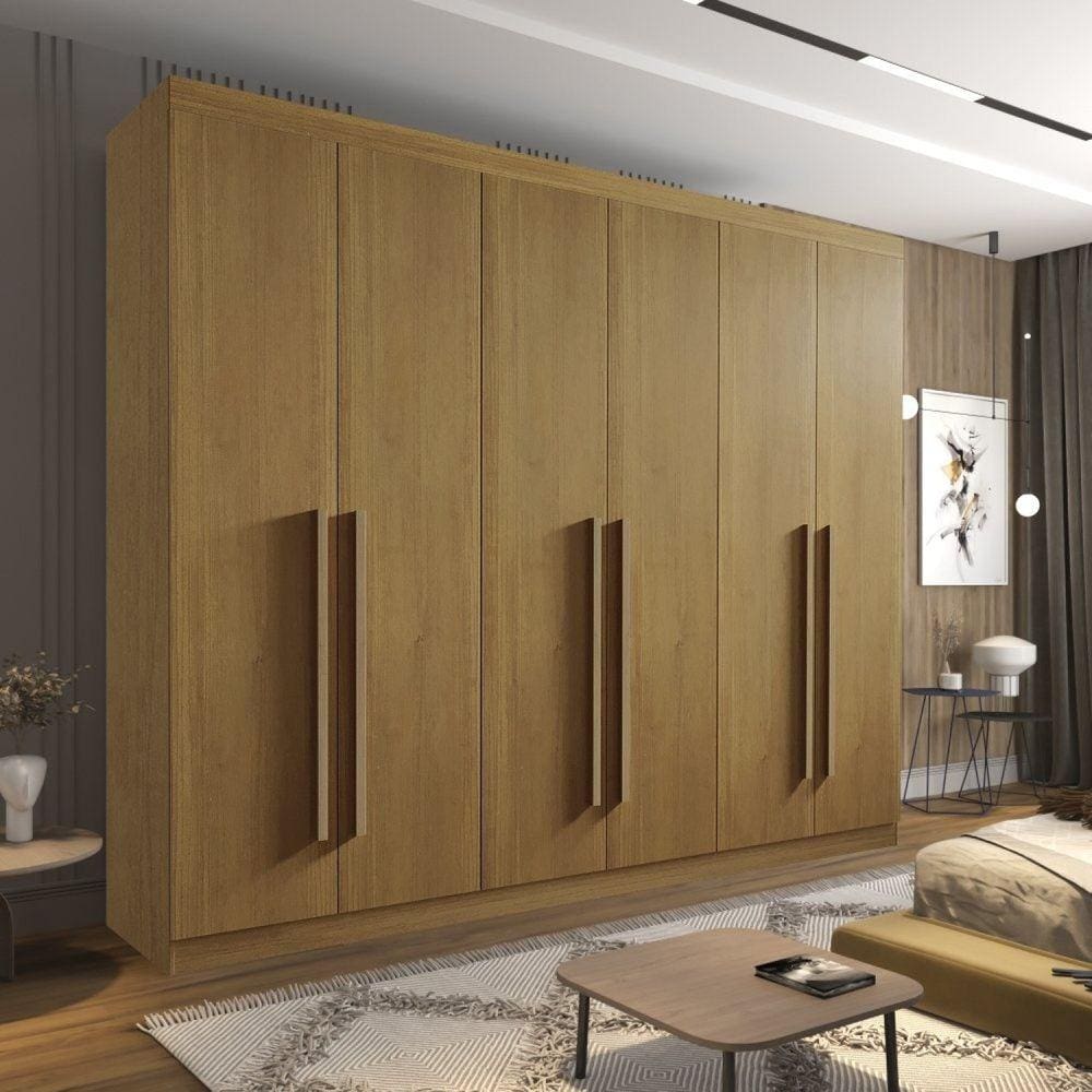 Guarda Roupa Casal 6 Portas 6 Gavetas Paris Plus D Doro Cinamomo