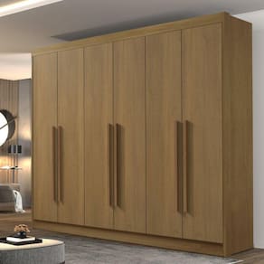 Guarda Roupa Casal 6 Portas 6 Gavetas Dobradiça Slow Zeus Plus D Doro Cinamomo