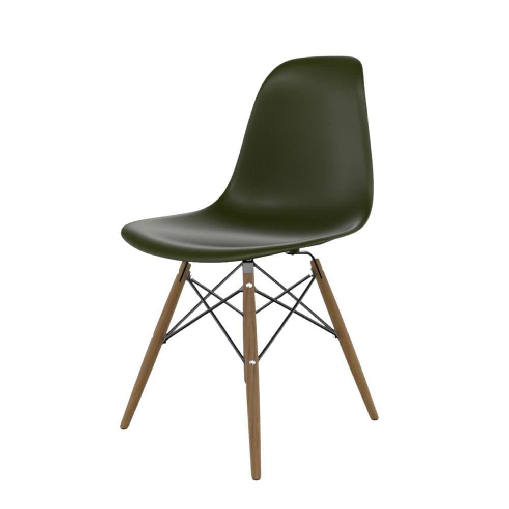 Cadeira para Sala de Estar Eames Pp Dsw Verde Musgo