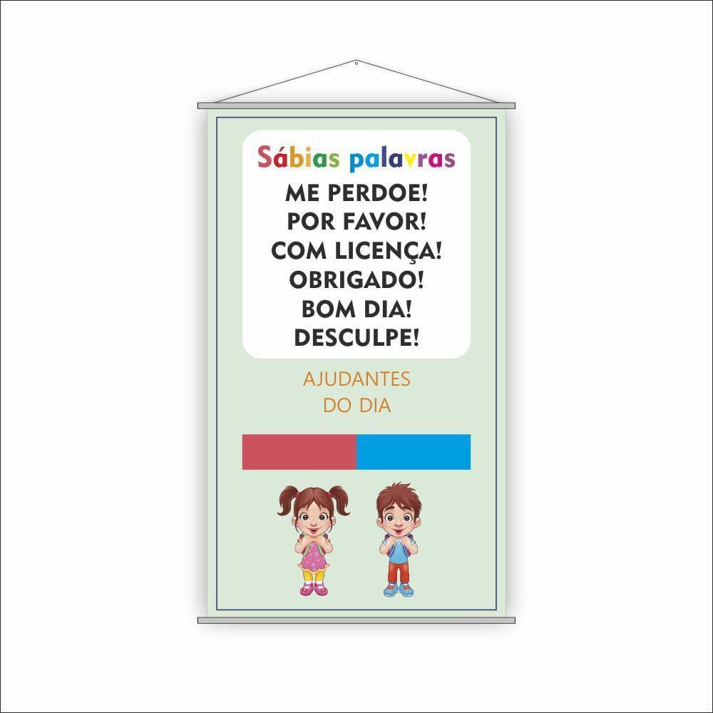 Banner Pedagógico Sábias Palavras Ajudantes Do Dia 120X65Cm