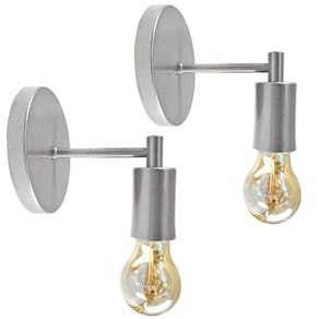 Kit 2 Luminárias De Parede Arandela Cama Sala Quarto Prata