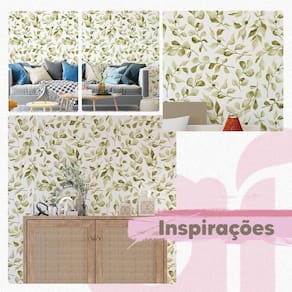 Papel De Parede Adesivo Flores Inglês 3D Verde Claro 3M
