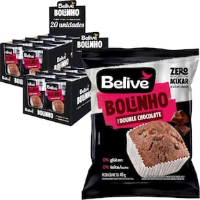 Bolinho Belive Double Chocolate Zero 40G 20 Unidades
