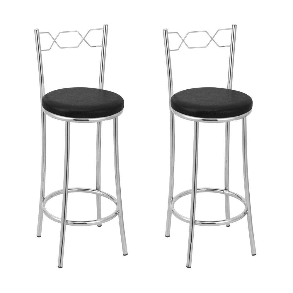 Kit 2 Banquetas Bc51-c A101 Cromada/Preto
