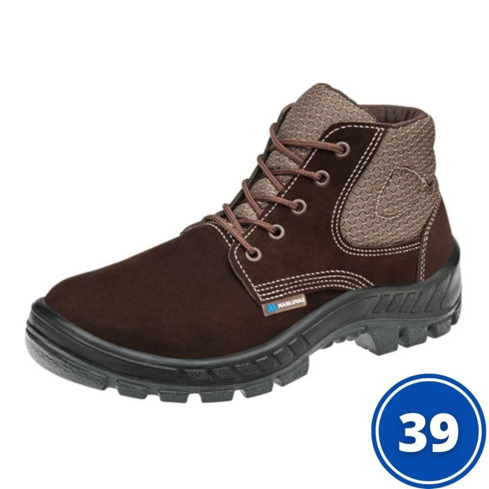 Botina De Segurança Nº39 Nubuck Marrom Café Marluvas