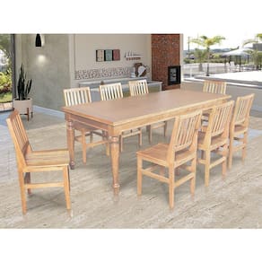 Conjunto Jantar Mesa Rústica Franscisca 220X100 Com 8 Cadeiras Ripada Confort Natural - Marrom