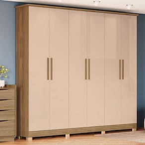 Guarda-Roupa Casal 6 Portas e 4 Gavetas com Pés CB03N560 Kappesberg