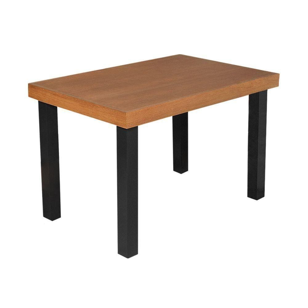 Mesa De Jantar Industrial Felícia Retangular 120X80Cm Base Alumínio - Castanho - Marrom