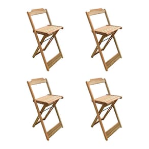 Kit 4 Banquetas Bistrô Dobravél Para Bar - Sem Pintura / Crua