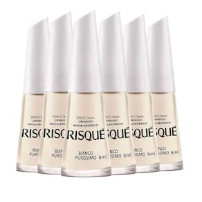 Kit Esmalte Risqué Bianco Puríssimo 8ml - 6 unidades