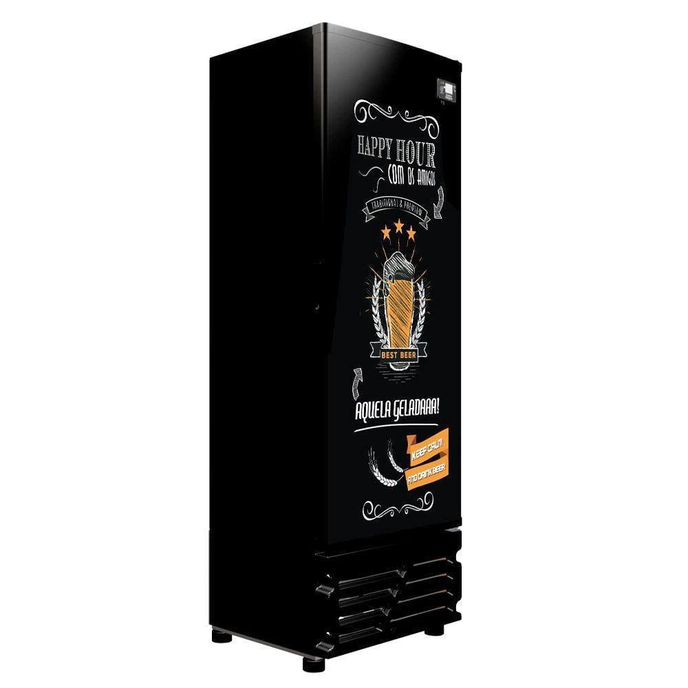 Cervejeira Ccv-355 Preto 522 Litros Porta Cega Adesivada Happy Hour 127V - Imbera