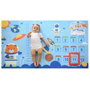 Cenario Mesversario com Moldura Fundo Fotografico Para Fotos Lençol Estampado Decorativo Berço Estampado Baby Joy