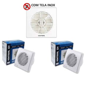 Kit 2 Exaustores Banheiro 10Cm Grade Anti Insetos Oferta