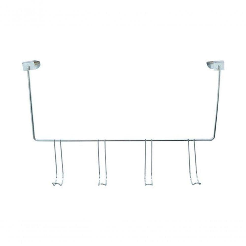 Toalheiro De Porta Aço Cromado Plus 4 Ganchos - Araminas