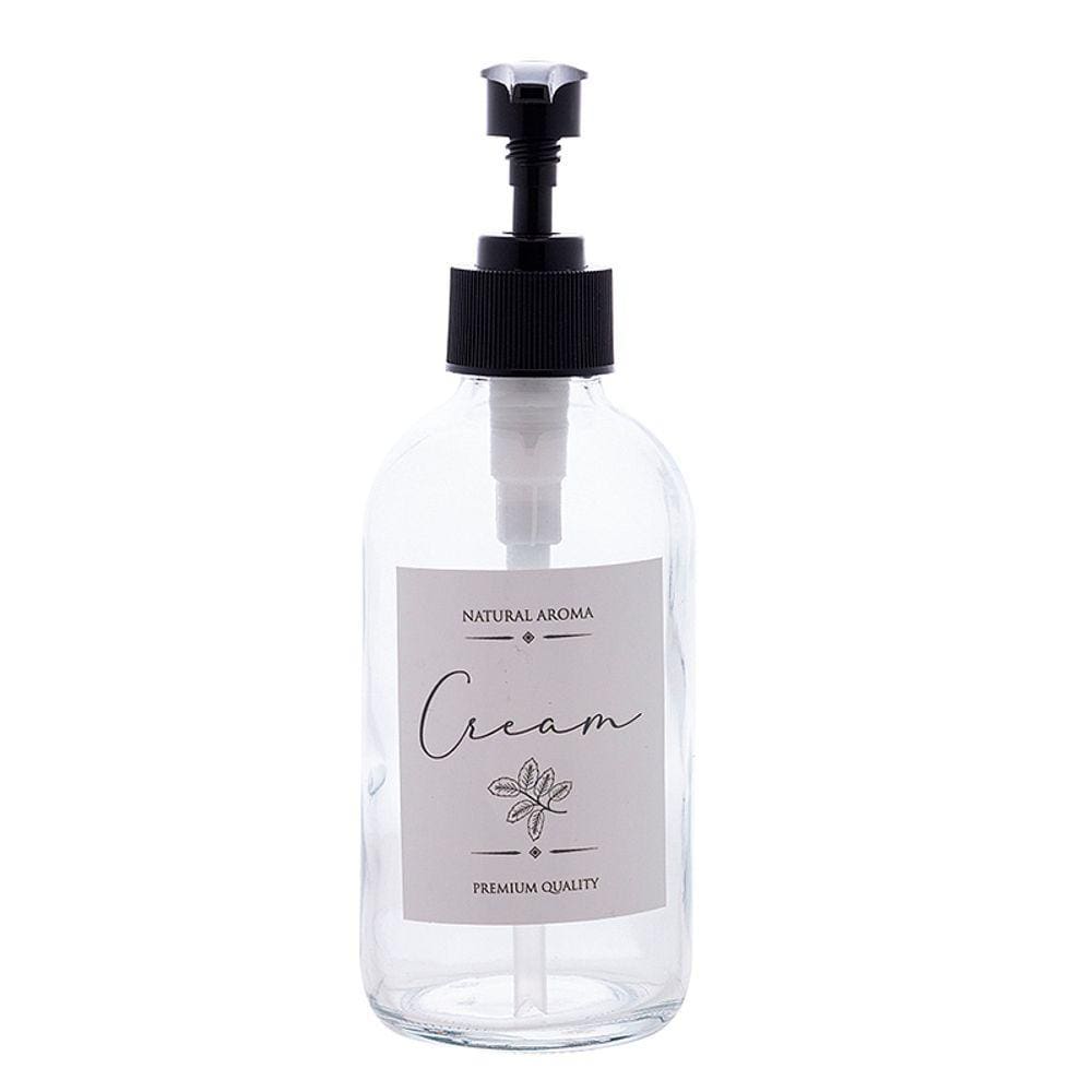 Porta Creme de Vidro com Pump em Plástico 250ml 2682 - Lyor