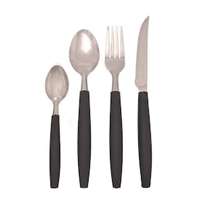 Conjunto de Talheres Caprese com Porta Talher 25 pçs Preto CO9116403 - Fratelli