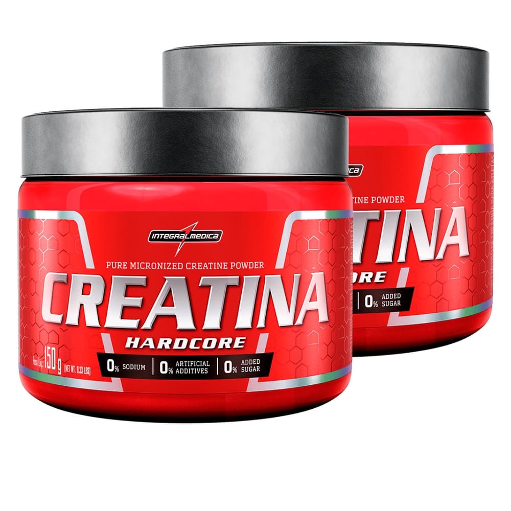 Kit 2 Un Creatina Hardcore Integralmedica em Pó 150g