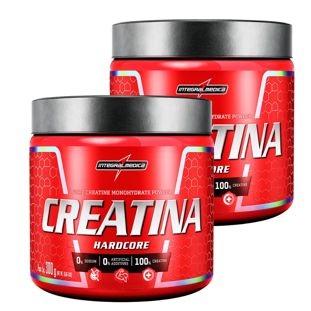 Kit 2 Un Creatina Hardcore em Pó 300g Integralmedica