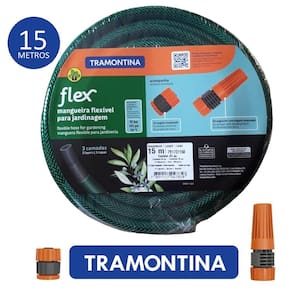 MANGUEIRA JARDIM TRAMONTINA 15m COM ESGUICHO E ADAPTADOR