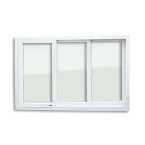 Janela de PVC 100x200cm 3 Folhas com Vidro Liso ITEC Brimak Branco