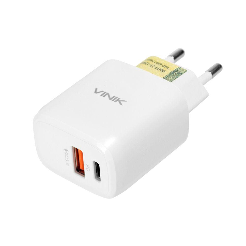Carregador de Parede 38W com Duas Saidas 1 Saida USB 12V 1.5A Quick Charge (18W) e 1 Saida Tipo