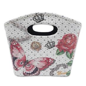 Porta Revista ou Cesto de Flores Formato Bolsa Borboletas