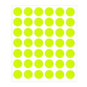 Etiqueta Bolinha Controle Amarelo Fluorescente 6Mm Rolo