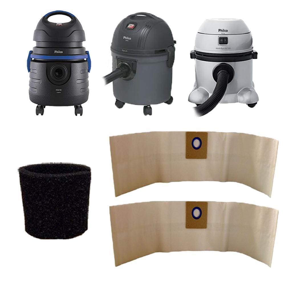 9 Saco Descartável + 1 Filtro Espuma Aspirador Pó Philco Ph