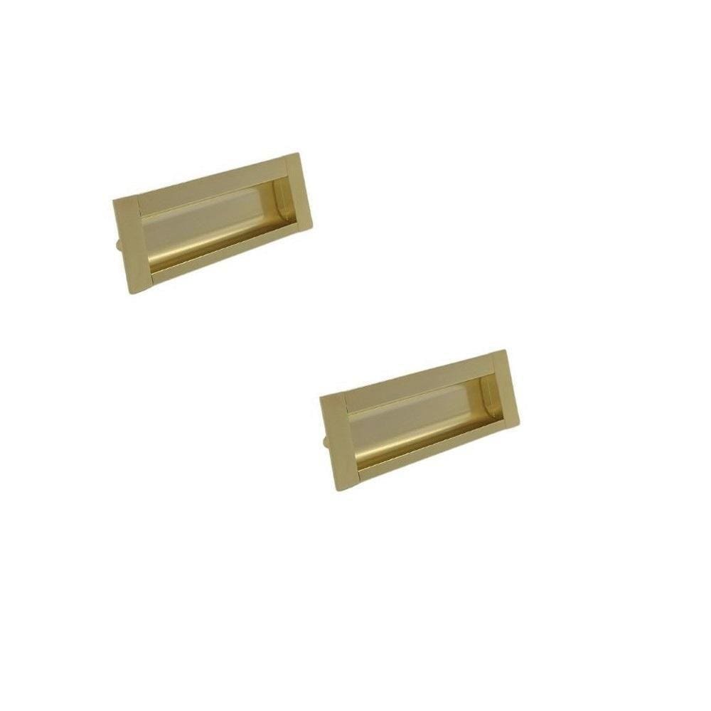 Kit 2 Puxador Concha Dourado Il155 Metal 96Mm Com Parafusos