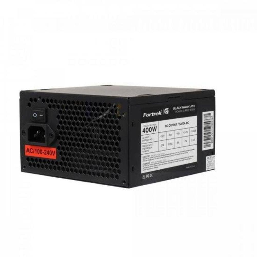 Fonte ATX 400W 80 PLUS White Fortrek BLACK HAWK