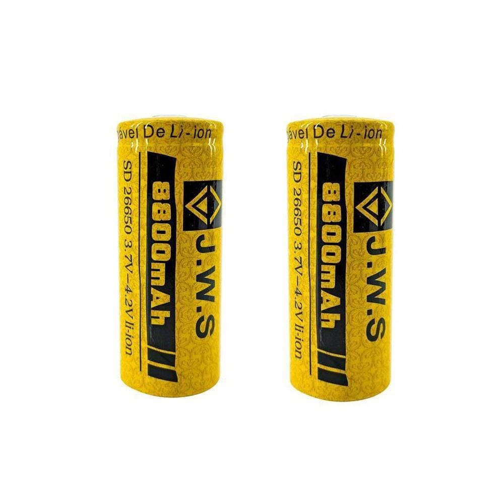 2X Bateria Led T6 T9 Lançamento 26650 3,7V 8800Mah Jws