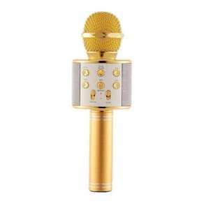 Microfone Ws-858 Bluetooth Gold Sem Fio Com Alto-Falante