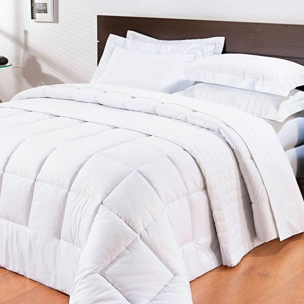 Jogo de Cama Casal Prátic 4 Peças 200 Fios Bernadete Casa Branco
