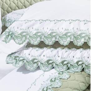 Jogo de Cama Casal Maiori 4 Peças Percal 200 Fios Bernadete Casa Verde