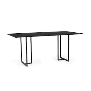 Mesa de Jantar Retangular Industrial 6 Lugares 160x90cm Atos Preta - Straub Web