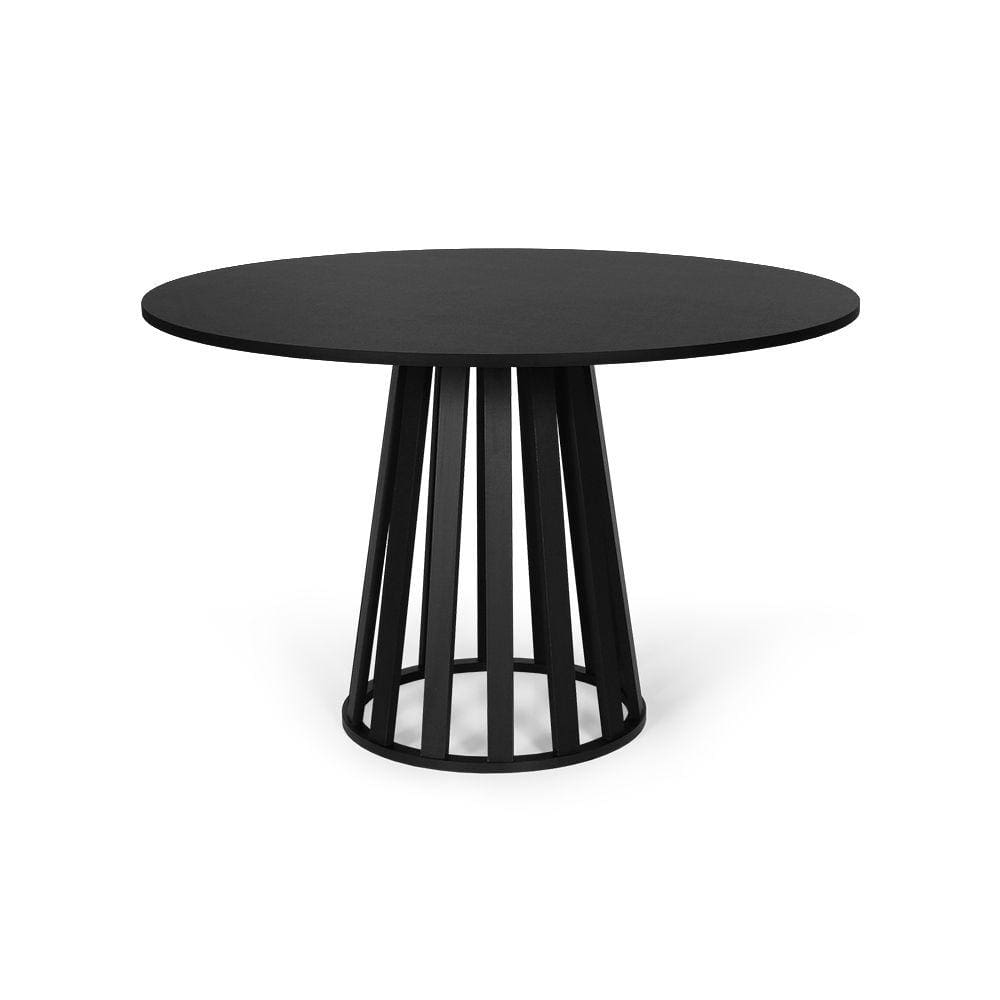 Mesa de Jantar Redonda 6 Lugares 120cm Tália Preta
