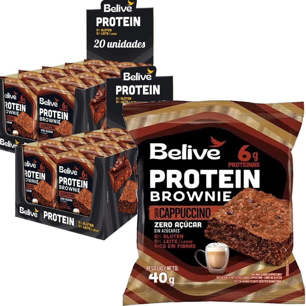 Protein Brownie Cappuccino Belive Zero 40G 20 Unidades