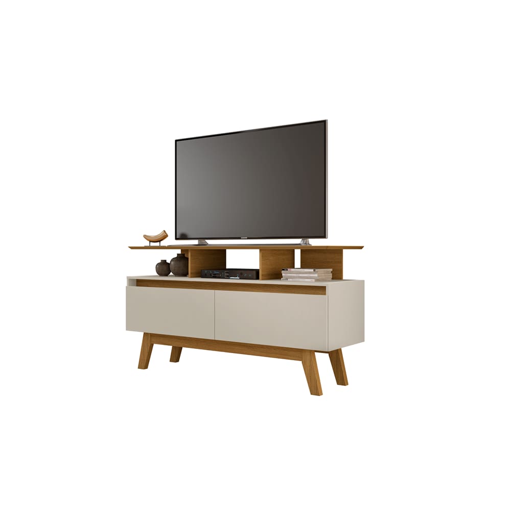 Rack Rubi 1.2 Cinamomo/Off White – Bechara Móveis